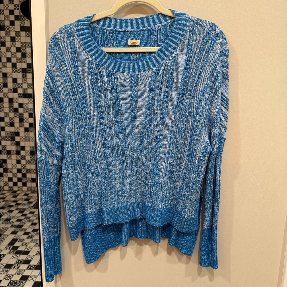 Pilcro Blue Knitted Crew Neck Sweater